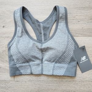 New Balance Heather Gray Racerback Sports Bra Womens Small Nwt